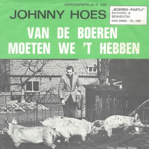 Telstar  – 1097 - Johnny Hoes – Van De Boeren Moeten We 't Hebben / Ik Moet Naar de Bajes ! (Front)