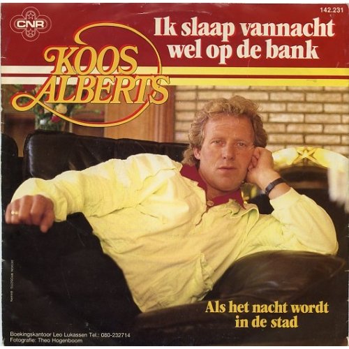 CNR – 142.231 - Koos Alberts – Ik Slaap Vannacht Wel Op De Bank / Als Het Nacht Wordt In De Stad (Front)